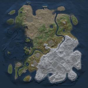Thumbnail Rust Map: Procedural Map, Size: 3800, Seed: 612836401, 15 Monuments