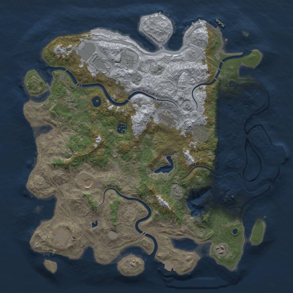 Rust Map: Procedural Map, Size: 4400, Seed: 31081986, 16 Monuments