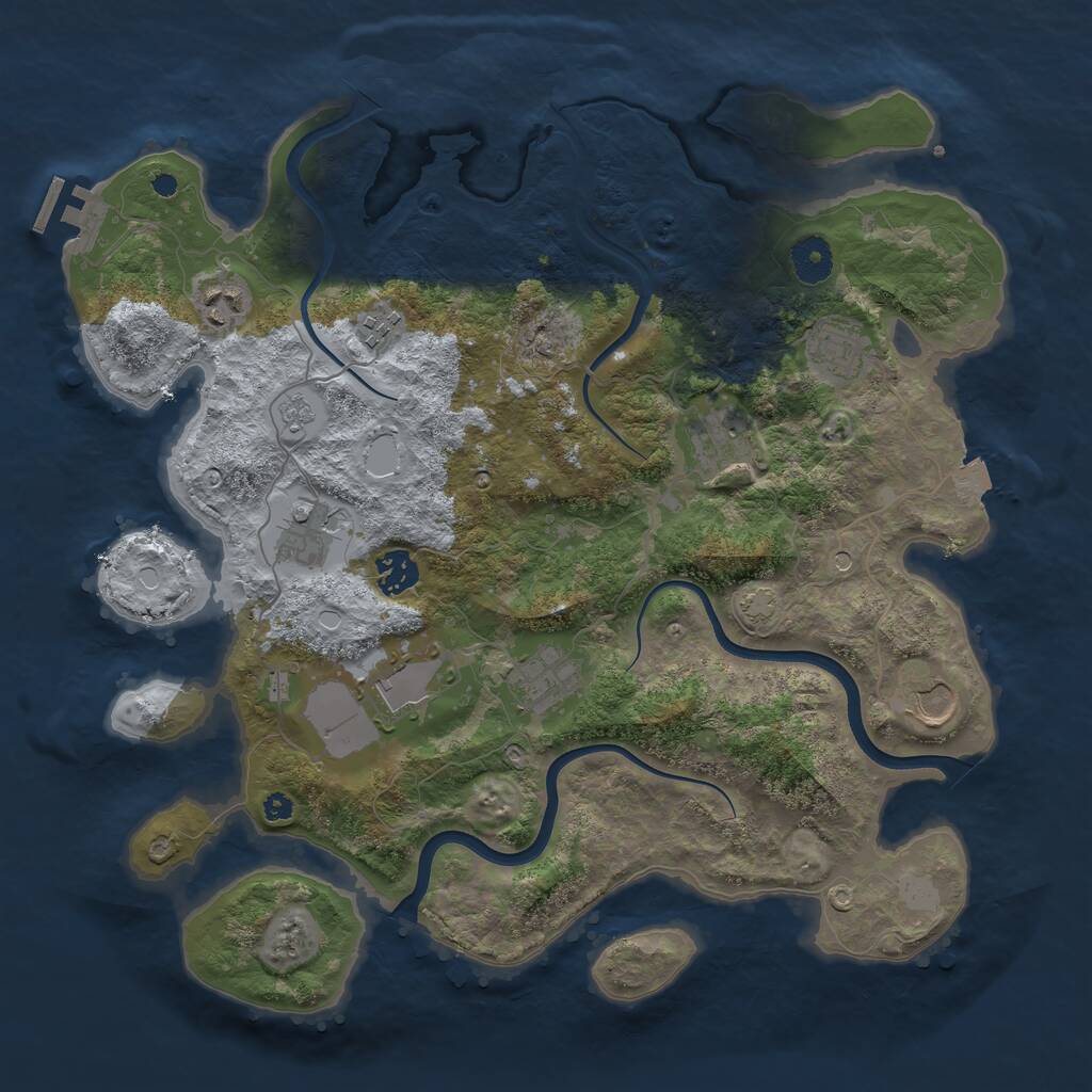 Rust Map: Procedural Map, Size: 3750, Seed: 31857, 14 Monuments