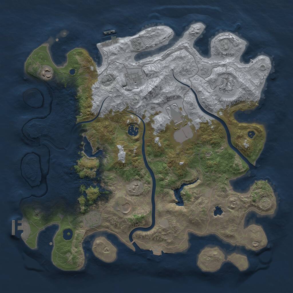 Rust Map: Procedural Map, Size: 4000, Seed: 353756754, 14 Monuments