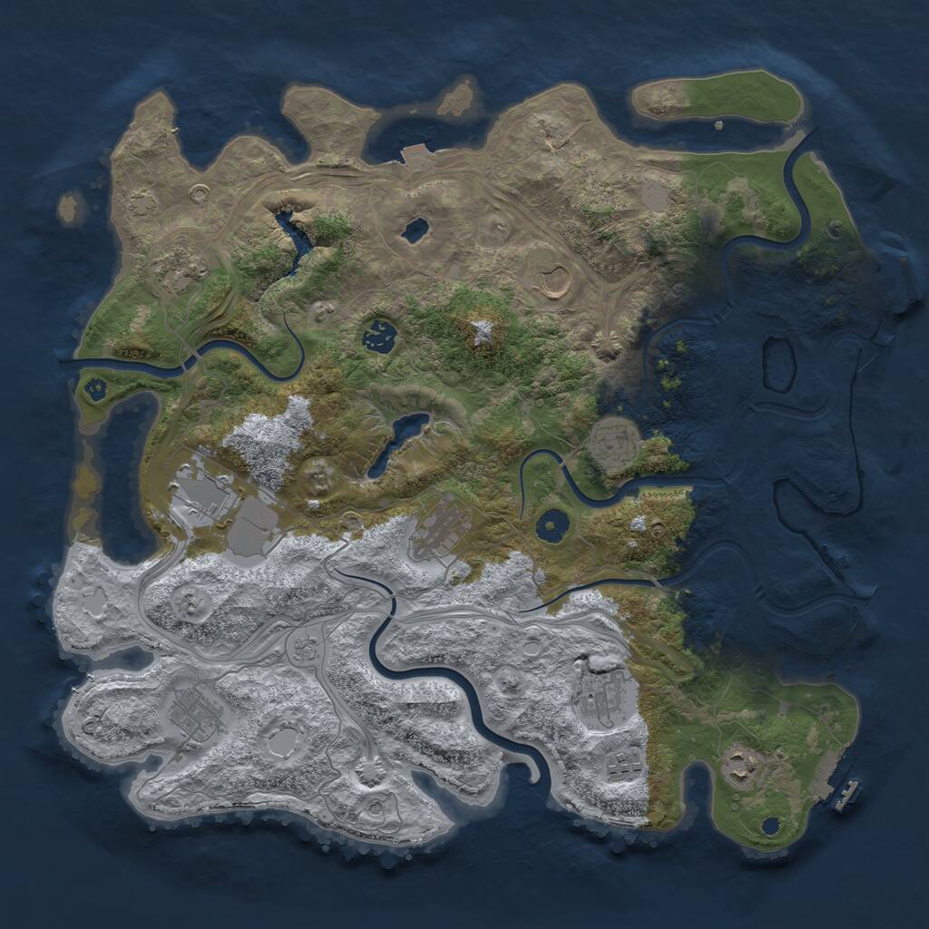 Rust Map: Procedural Map, Size: 4250, Seed: 109255989, 16 Monuments