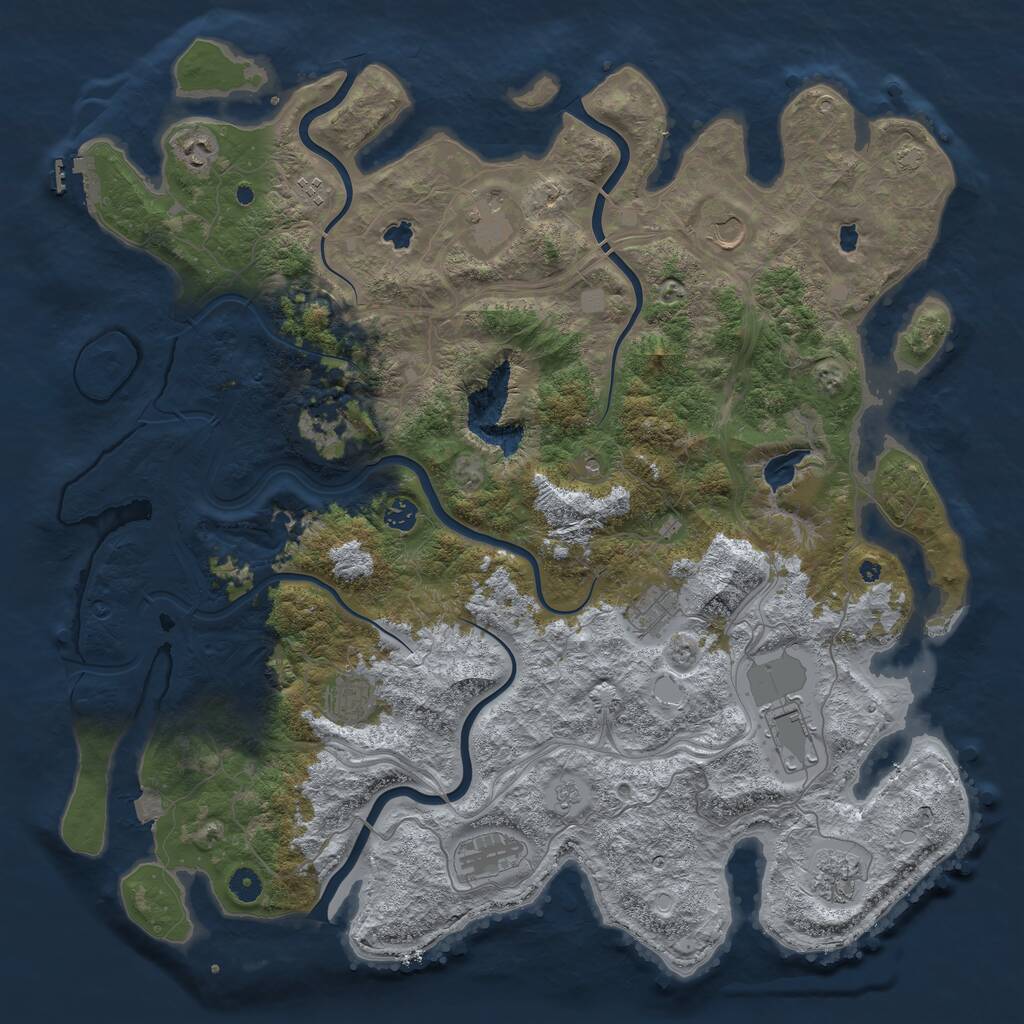 Rust Map: Procedural Map, Size: 4750, Seed: 1987176344, 16 Monuments