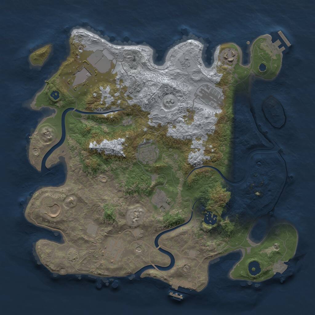 Rust Map: Procedural Map, Size: 3500, Seed: 16789831, 15 Monuments