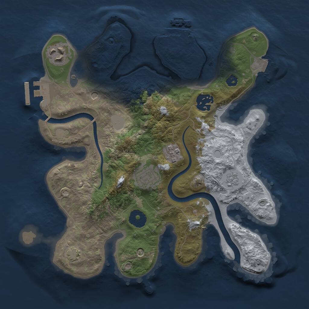 Rust Map: Procedural Map, Size: 2700, Seed: 743796, 10 Monuments