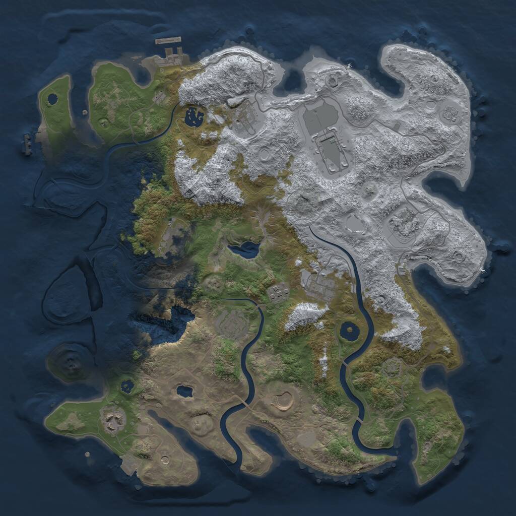 Rust Map: Procedural Map, Size: 4000, Seed: 1583799665, 16 Monuments