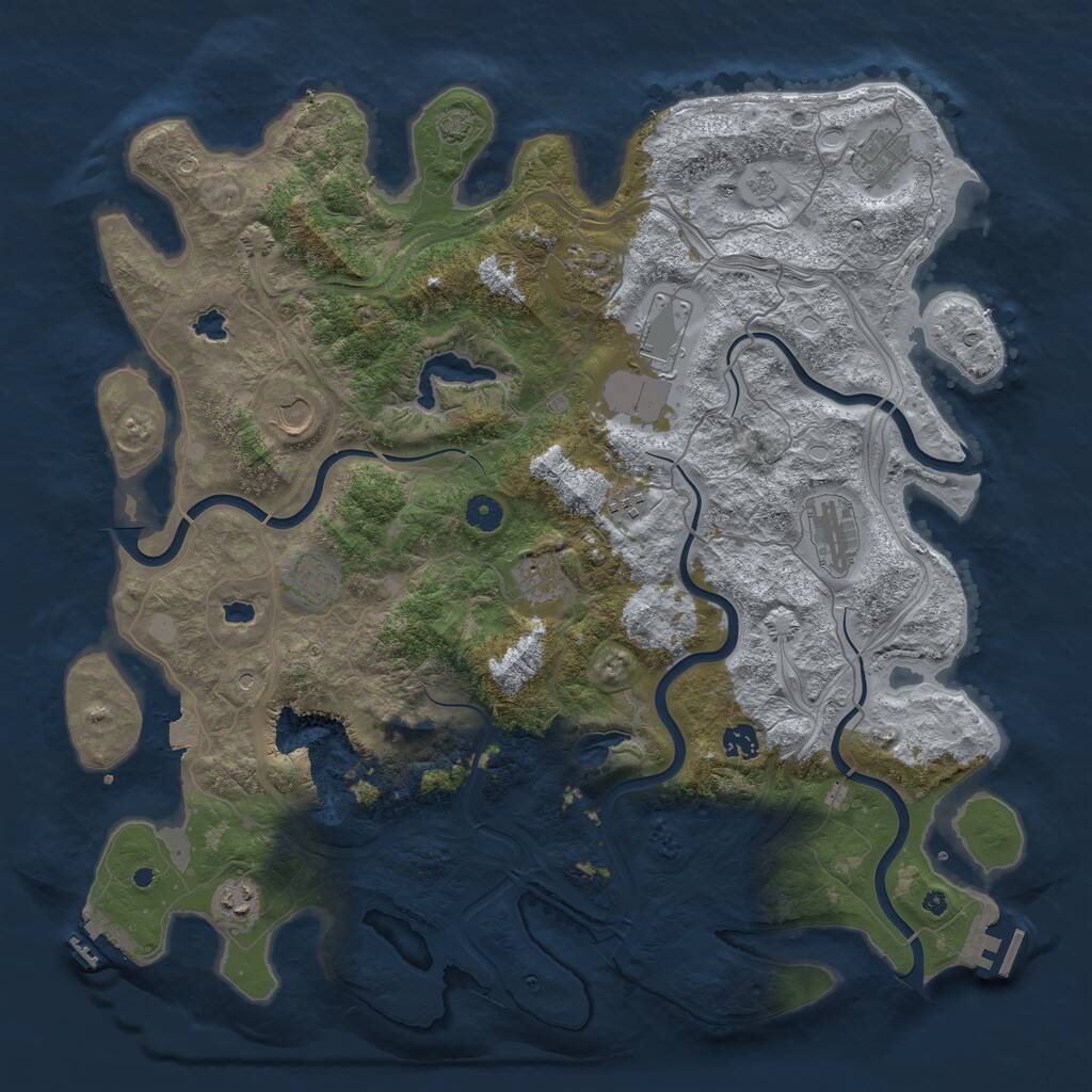 Rust Map: Procedural Map, Size: 4500, Seed: 22323, 16 Monuments