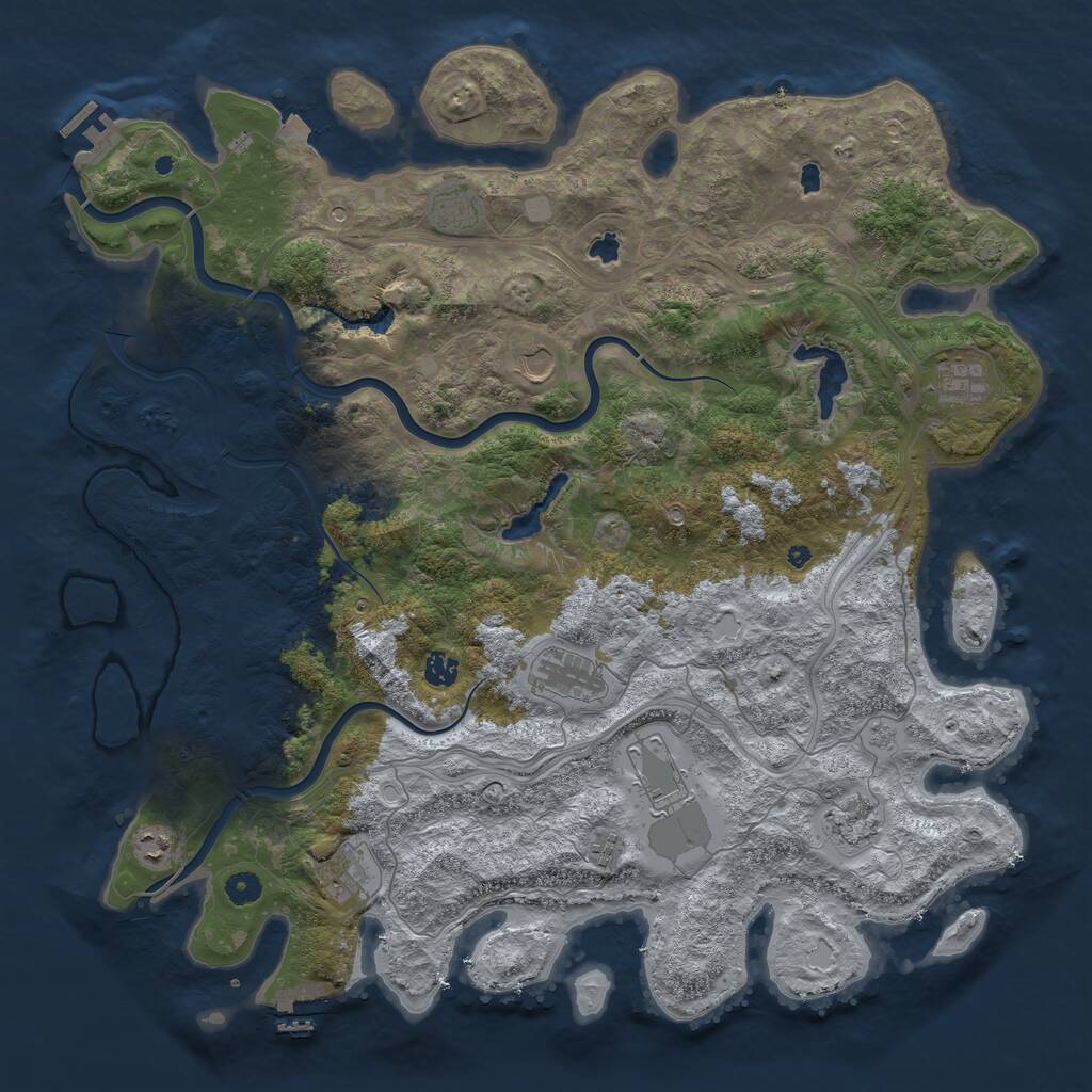 Rust Map: Procedural Map, Size: 4741, Seed: 4101113, 16 Monuments