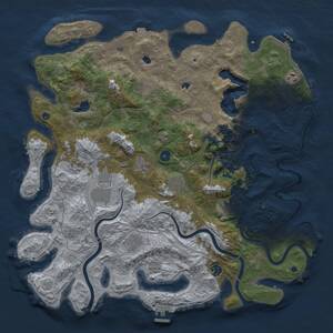 Thumbnail Rust Map: Procedural Map, Size: 4500, Seed: 12280, 16 Monuments