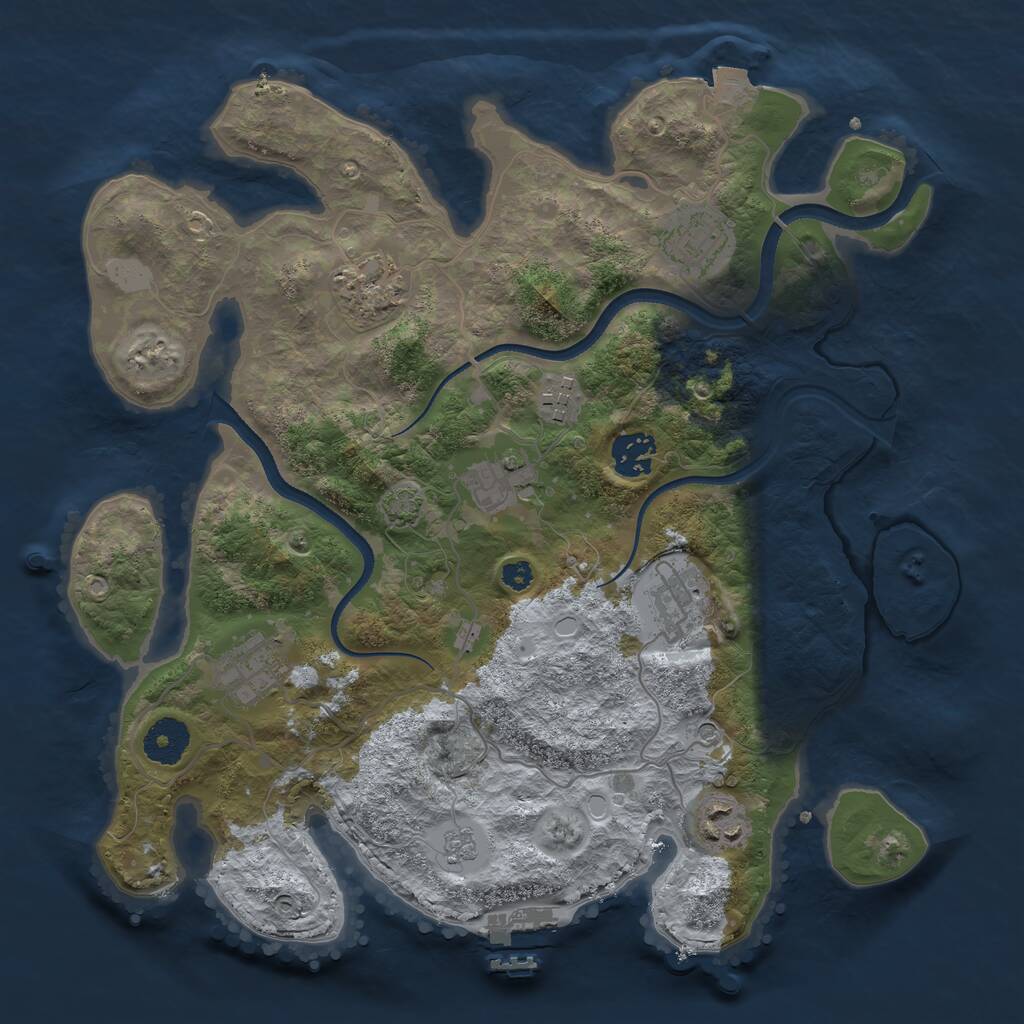 Rust Map: Procedural Map, Size: 3400, Seed: 3548812, 13 Monuments