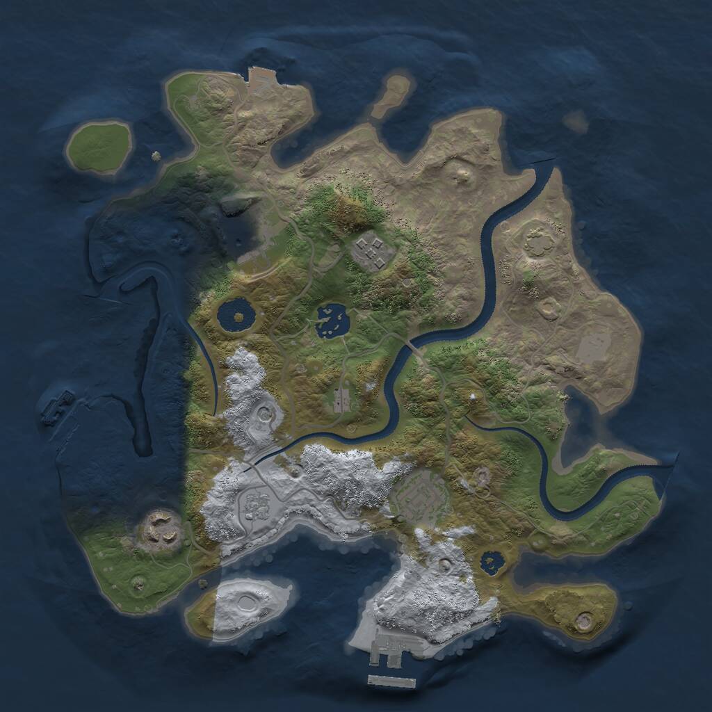 Rust Map: Procedural Map, Size: 3000, Seed: 1298465091, 11 Monuments
