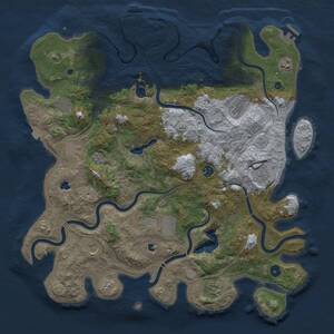 Thumbnail Rust Map: Procedural Map, Size: 4500, Seed: 122233, 16 Monuments