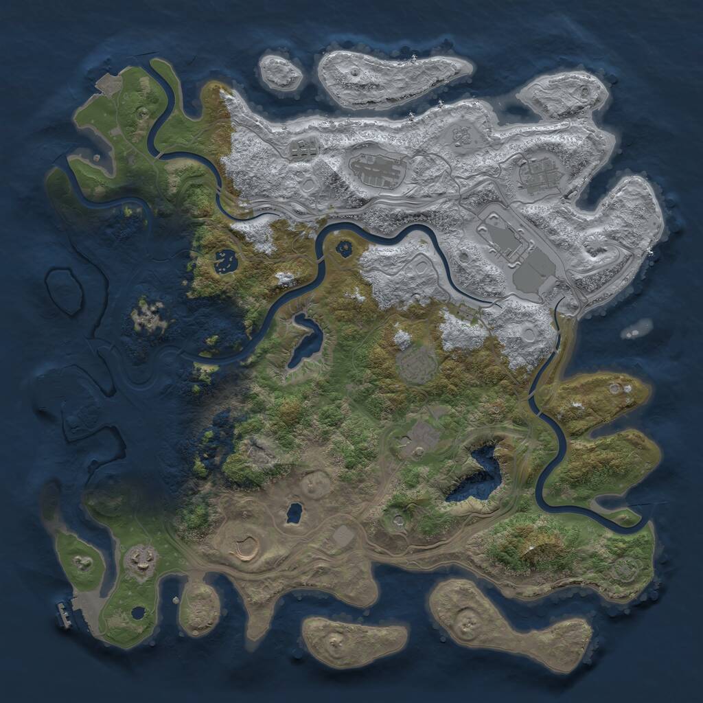 Rust Map: Procedural Map, Size: 4250, Seed: 765046680, 15 Monuments