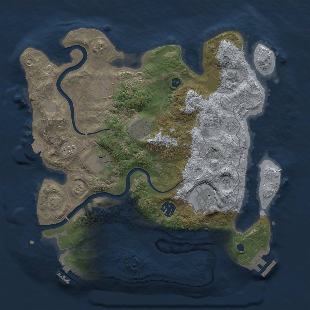 Rust Map: Procedural Map, Size: 3250, Seed: 706173767, 13 Monuments