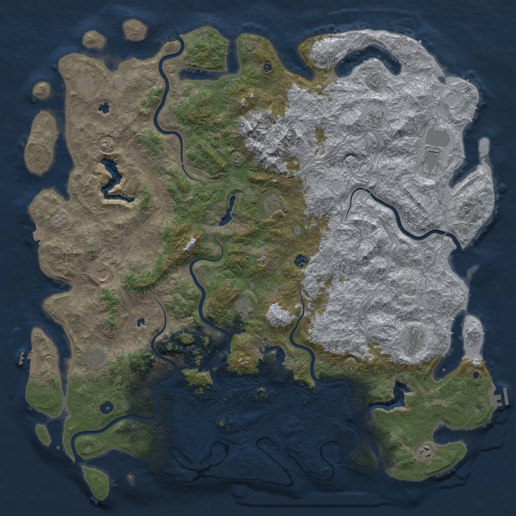 Rust Map: Procedural Map, Size: 6000, Seed: 210825, 17 Monuments
