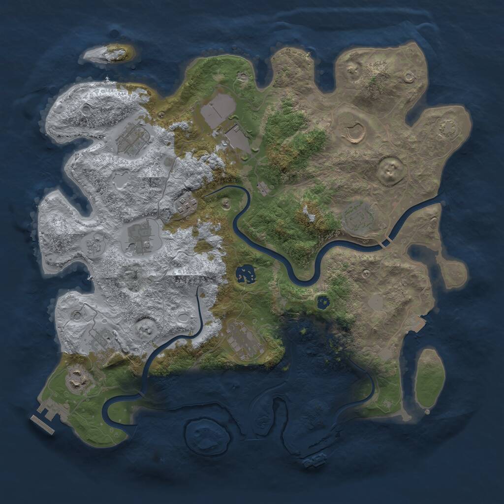 Rust Map: Procedural Map, Size: 3750, Seed: 1792, 16 Monuments