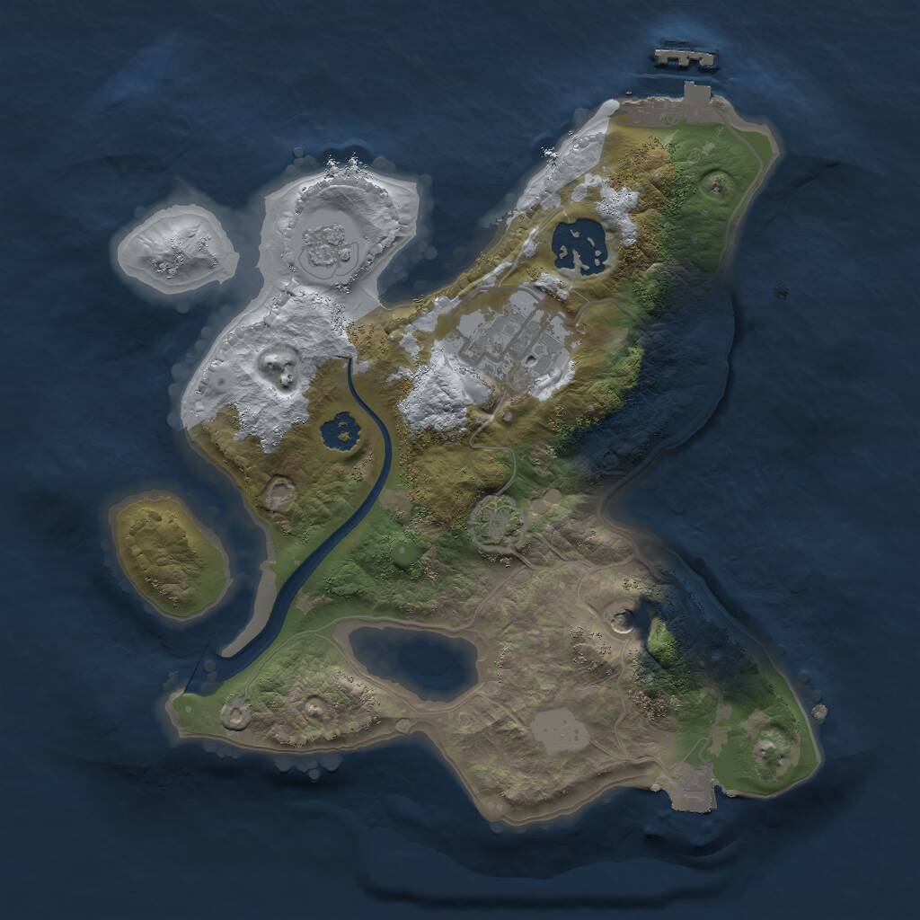 Rust Map: Procedural Map, Size: 2400, Seed: 93718485, 7 Monuments