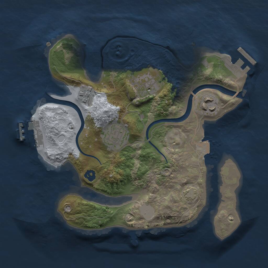 Rust Map: Procedural Map, Size: 2375, Seed: 7382444, 8 Monuments