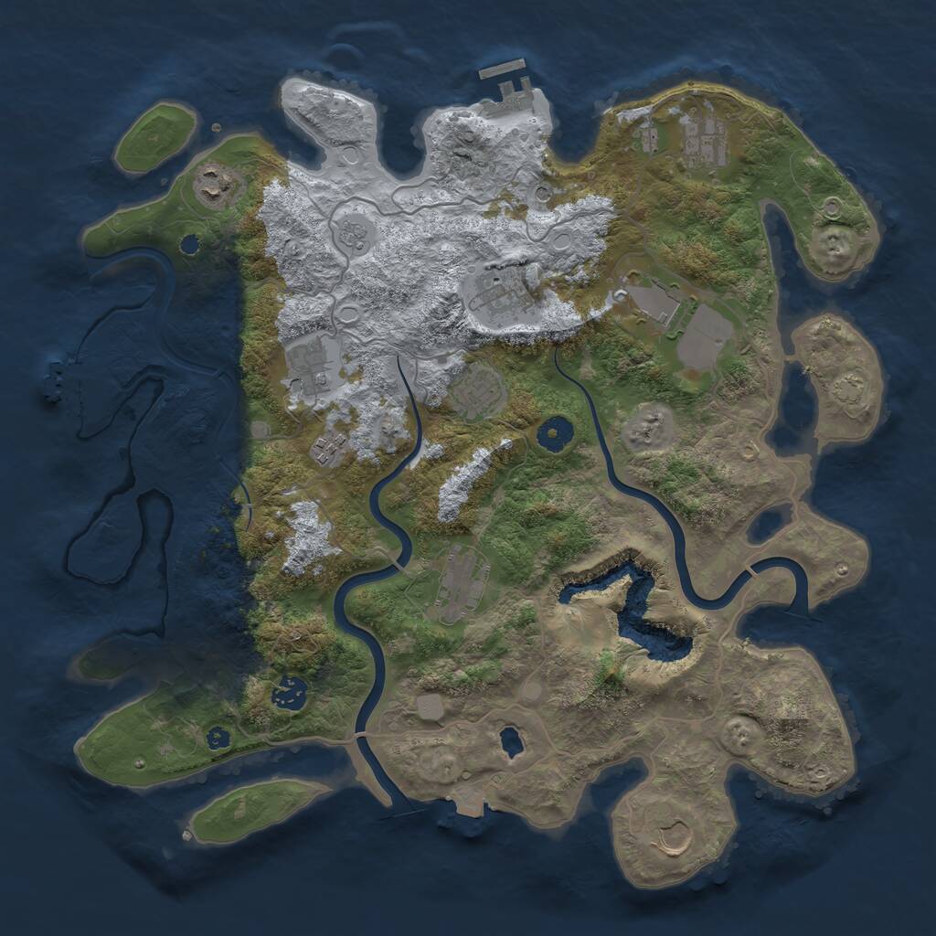 Rust Map: Procedural Map, Size: 4000, Seed: 1632292057, 16 Monuments