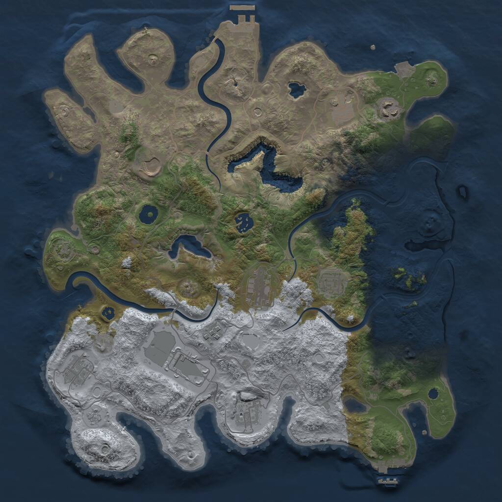 Rust Map: Procedural Map, Size: 4000, Seed: 108212025, 16 Monuments
