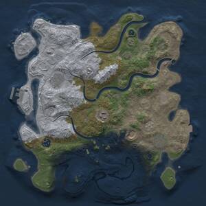 Thumbnail Rust Map: Procedural Map, Size: 3500, Seed: 1089414106, 13 Monuments