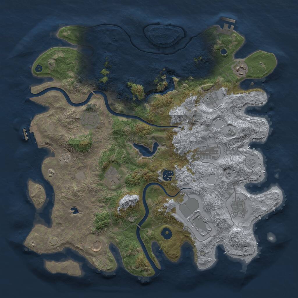 Rust Map: Procedural Map, Size: 4000, Seed: 200507760, 16 Monuments