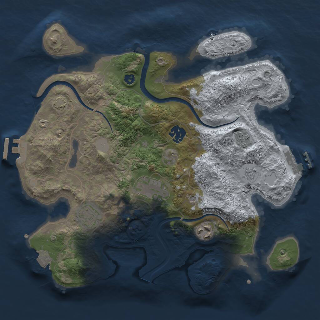 Rust Map: Procedural Map, Size: 3000, Seed: 883945106, 11 Monuments