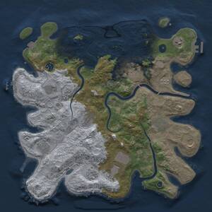 Thumbnail Rust Map: Procedural Map, Size: 3917, Seed: 1075161297, 17 Monuments