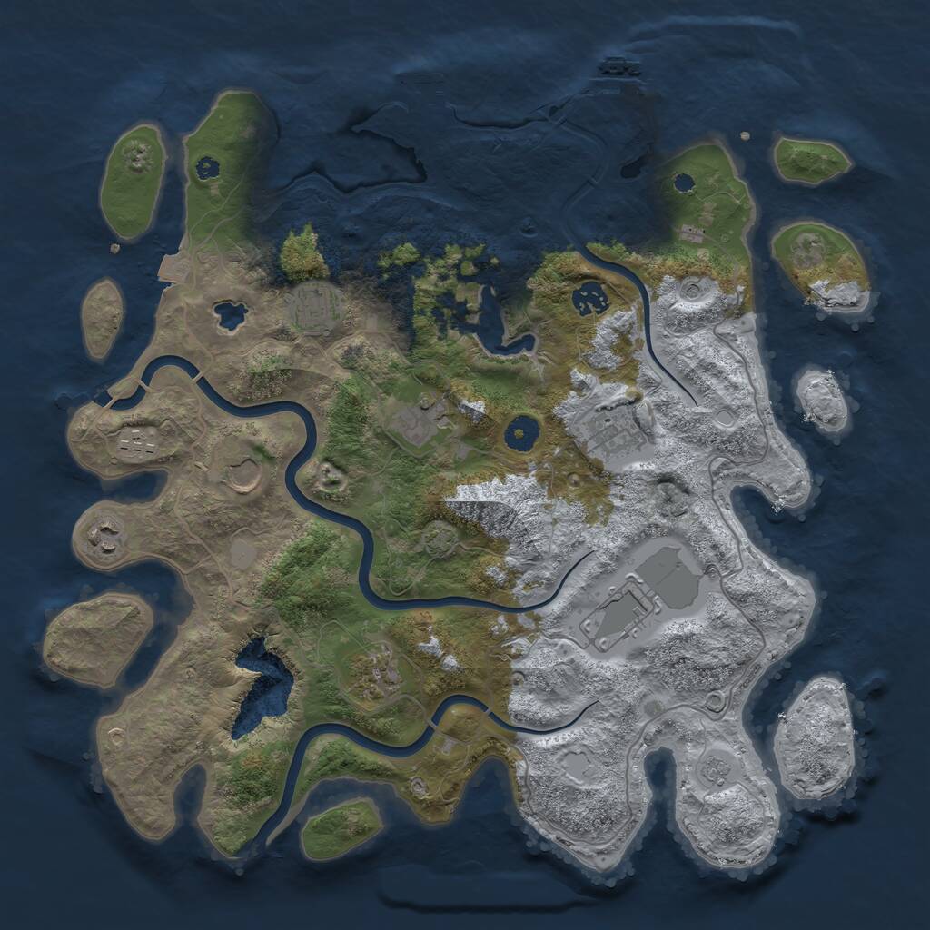 Rust Map: Procedural Map, Size: 4000, Seed: 998164, 15 Monuments