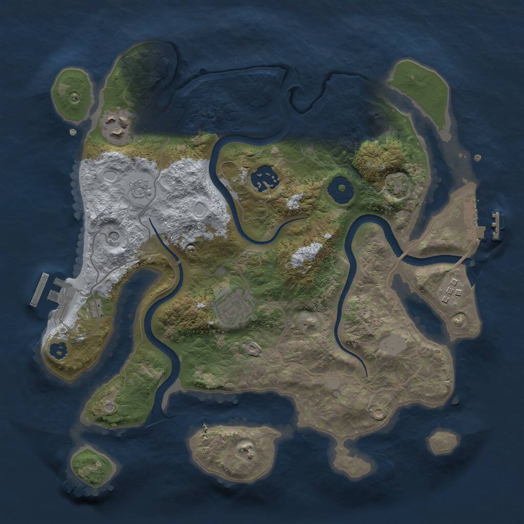 Rust Map: Procedural Map, Size: 3000, Seed: 2123121792, 10 Monuments