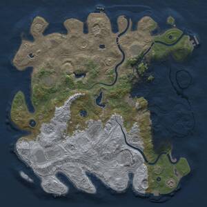 Thumbnail Rust Map: Procedural Map, Size: 4500, Seed: 229681807, 17 Monuments
