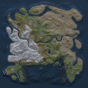Thumbnail Rust Map: Procedural Map, Size: 4250, Seed: 13823, 17 Monuments