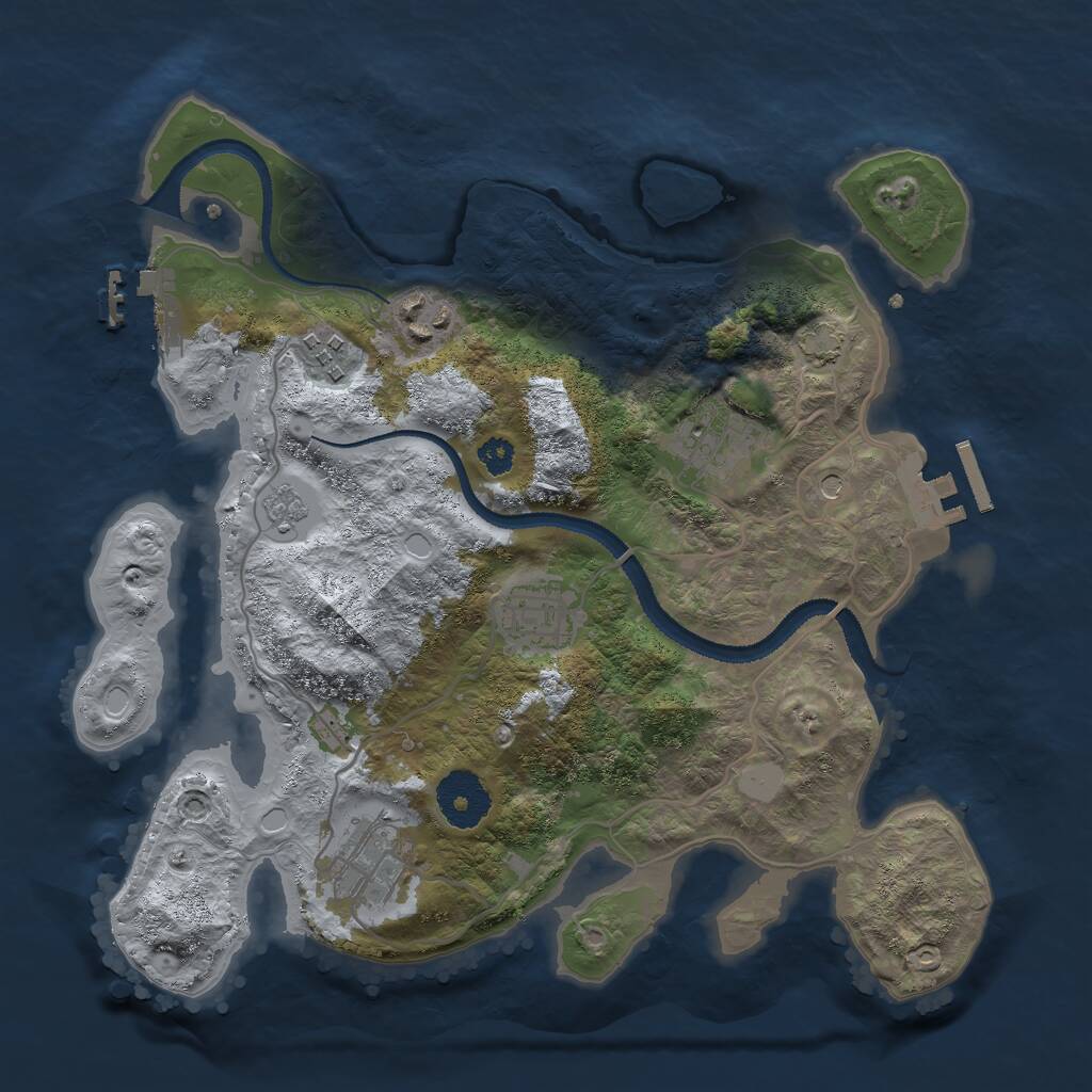 Rust Map: Procedural Map, Size: 3000, Seed: 201257217, 11 Monuments