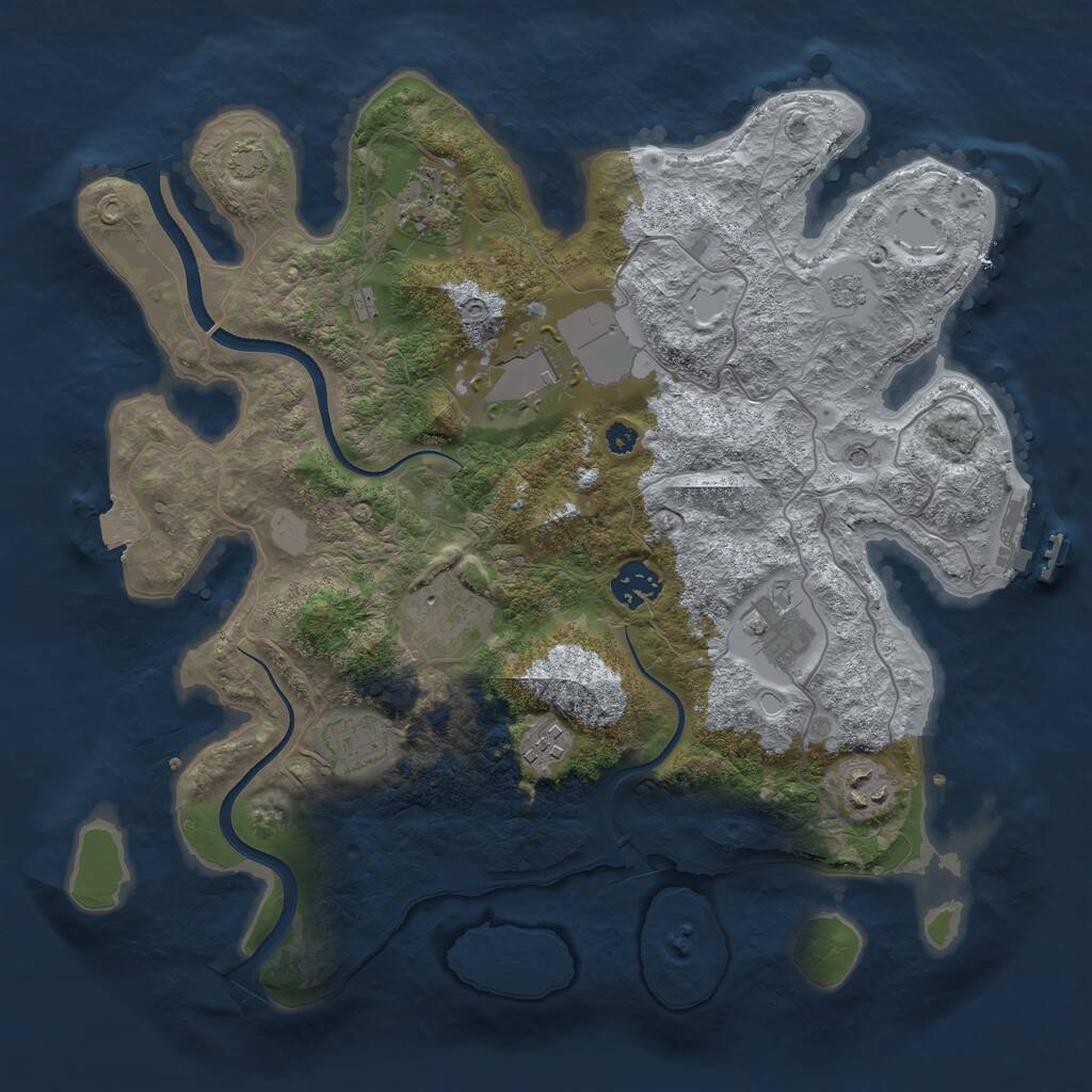 Rust Map: Procedural Map, Size: 3500, Seed: 1148901084, 13 Monuments