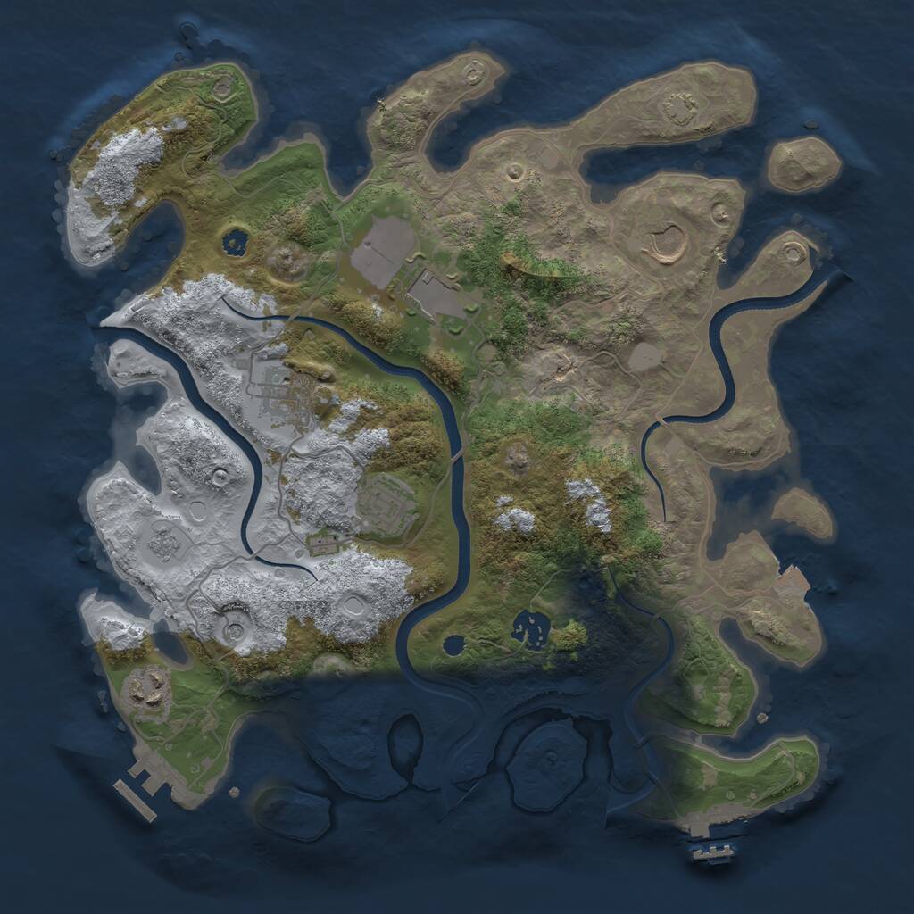 Rust Map: Procedural Map, Size: 3500, Seed: 1574058287, 12 Monuments