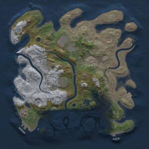 Thumbnail Rust Map: Procedural Map, Size: 3500, Seed: 1574058287, 12 Monuments