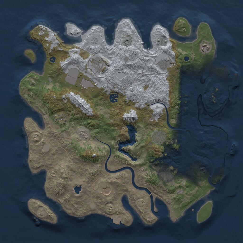 Rust Map: Procedural Map, Size: 4000, Seed: 45665, 16 Monuments