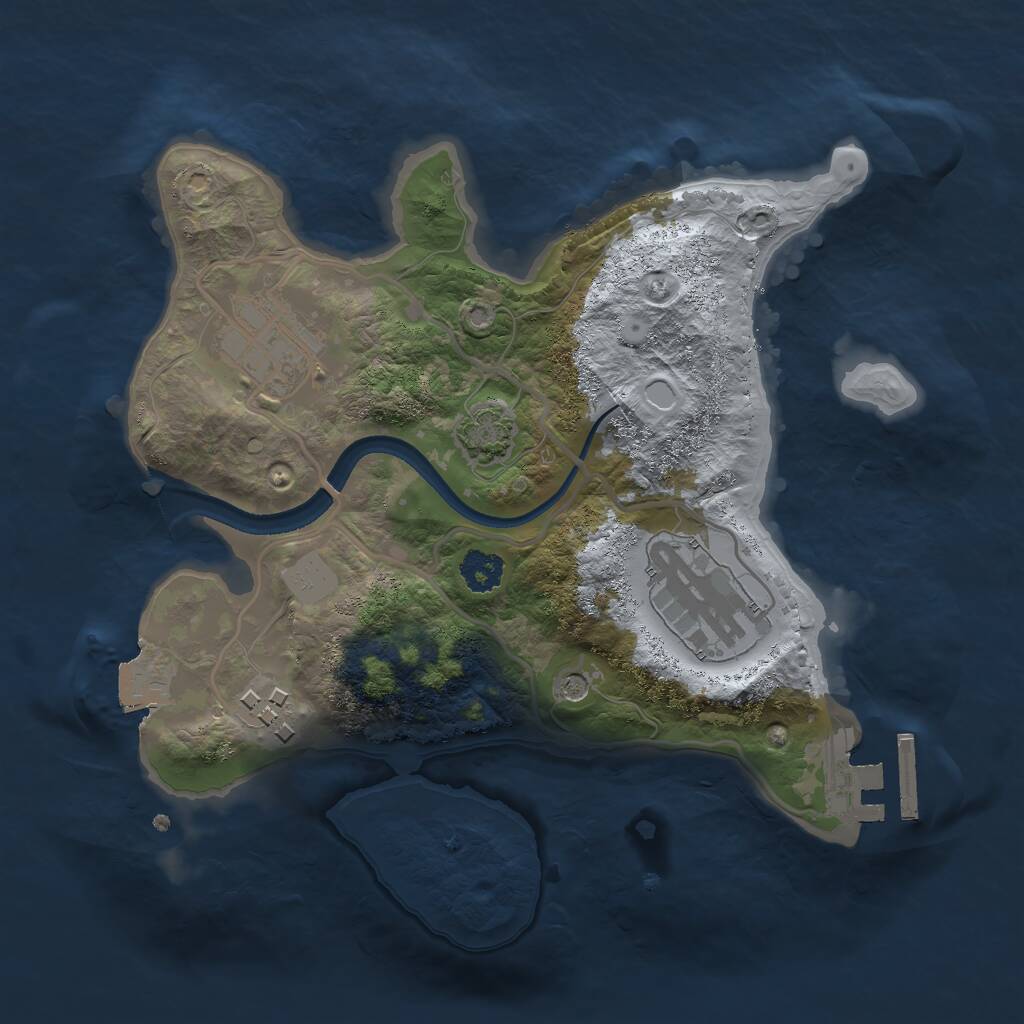 Rust Map: Procedural Map, Size: 2400, Seed: 210825, 7 Monuments