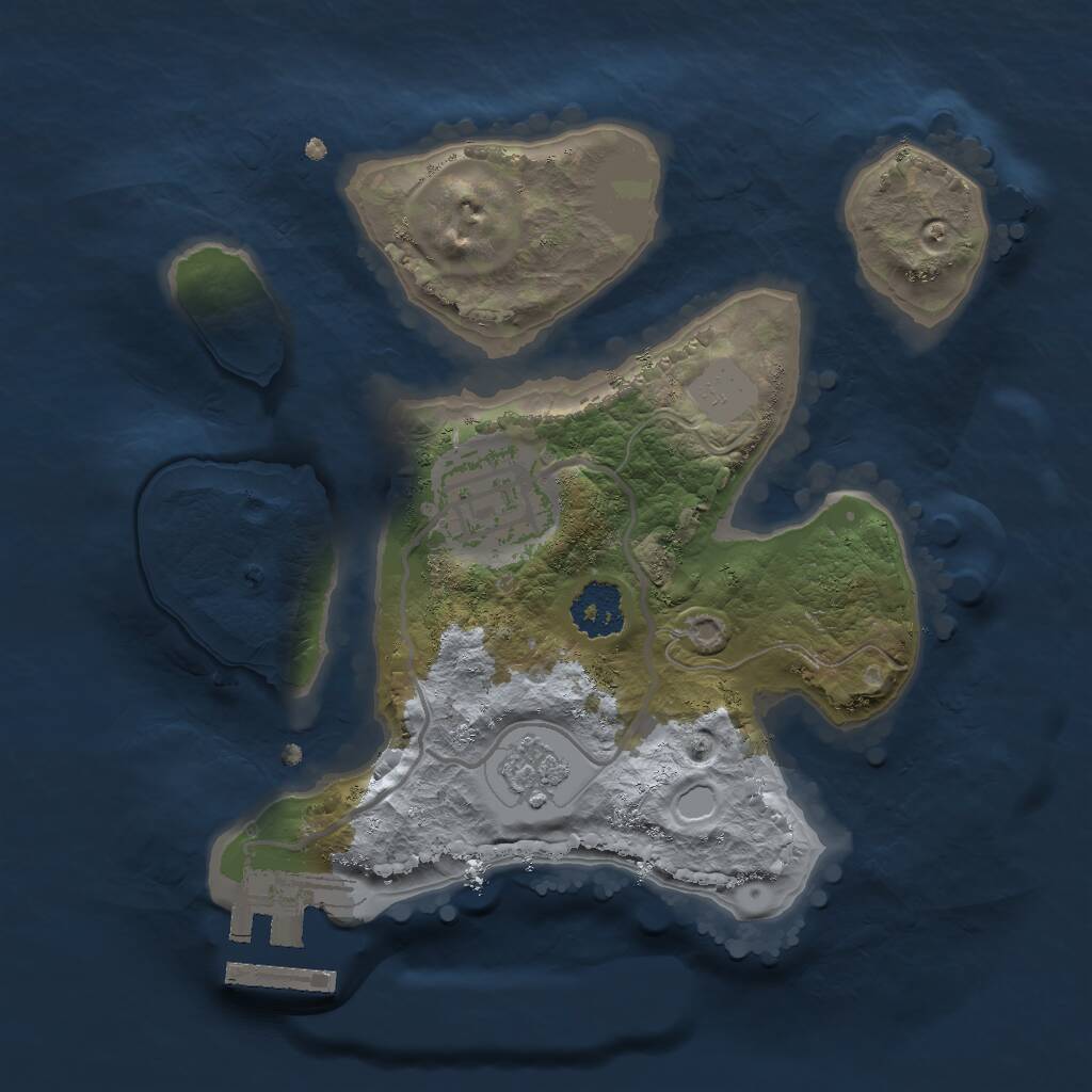 Rust Map: Procedural Map, Size: 2000, Seed: 483533657, 4 Monuments