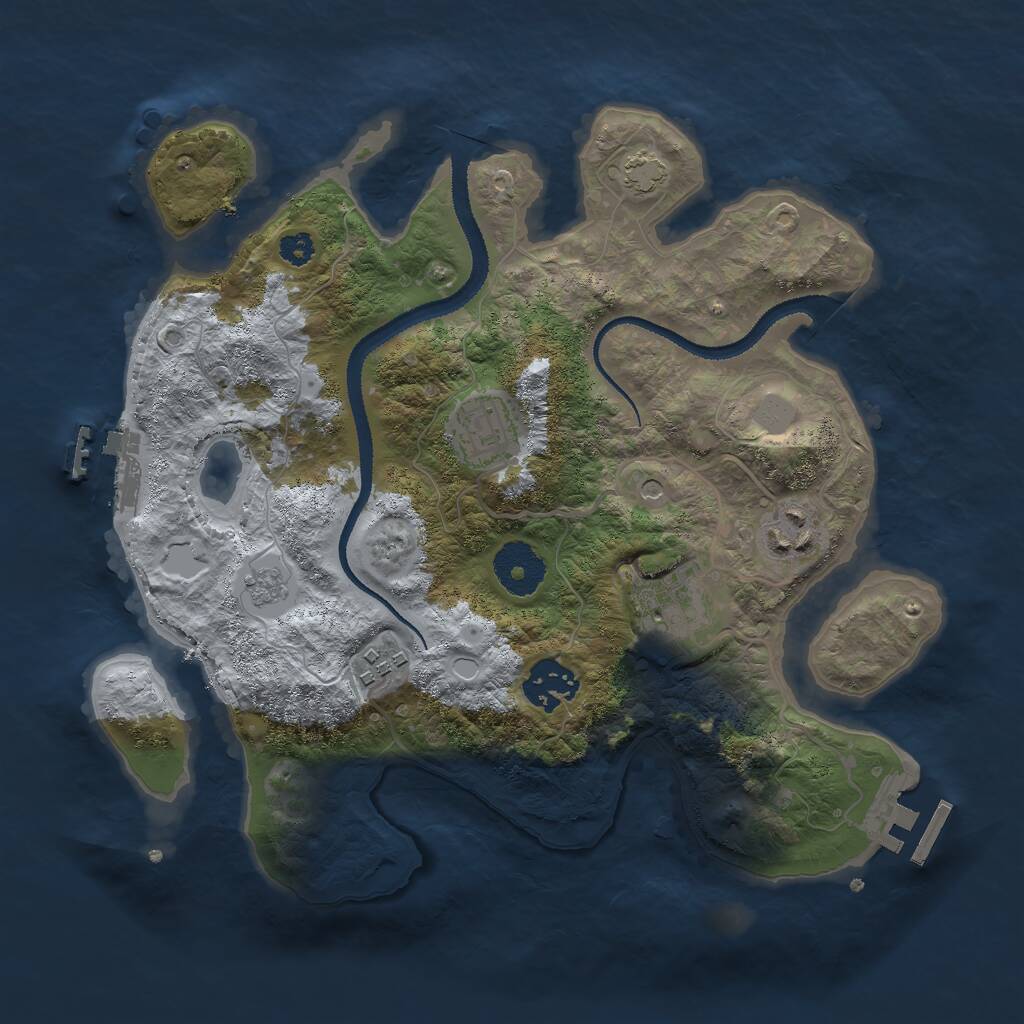 Rust Map: Procedural Map, Size: 3000, Seed: 1831916441, 11 Monuments