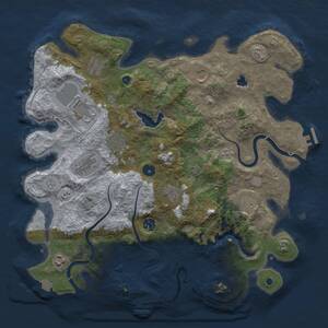 Thumbnail Rust Map: Procedural Map, Size: 4000, Seed: 1238442107, 16 Monuments
