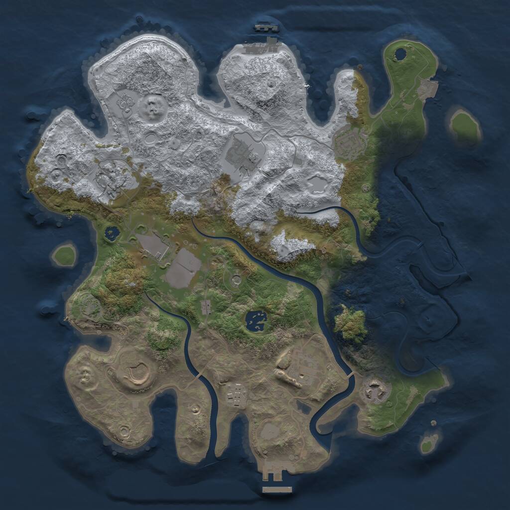 Rust Map: Procedural Map, Size: 3500, Seed: 272109007, 15 Monuments