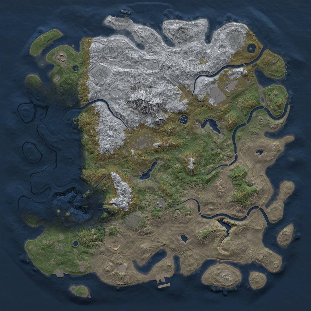 Rust Map: Procedural Map, Size: 5000, Seed: 1988954526, 16 Monuments