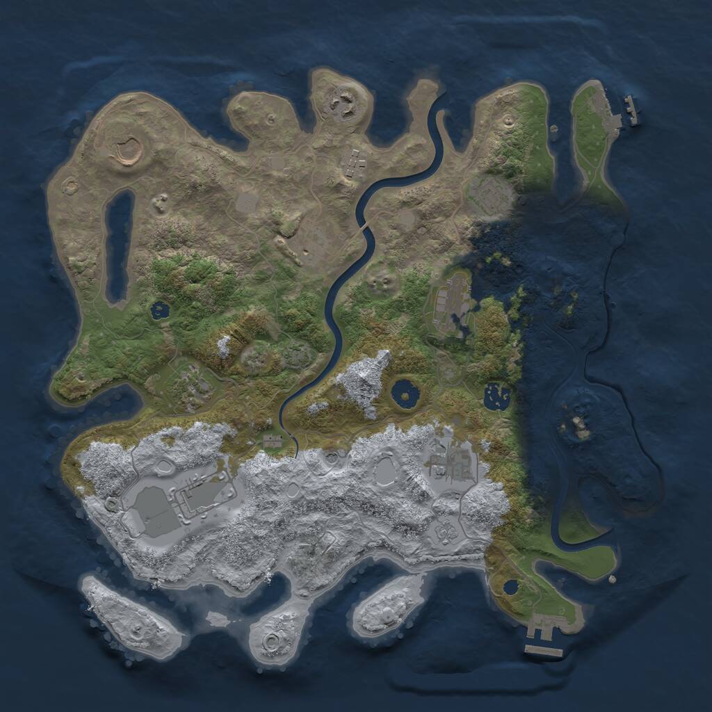 Rust Map: Procedural Map, Size: 3811, Seed: 1660432545, 16 Monuments