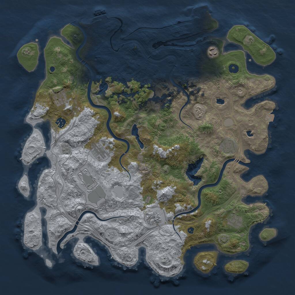 Rust Map: Procedural Map, Size: 4500, Seed: 1909, 16 Monuments