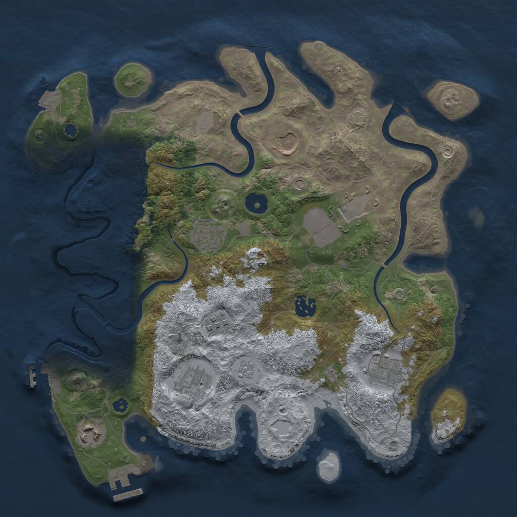 Rust Map: Procedural Map, Size: 3500, Seed: 248913, 14 Monuments