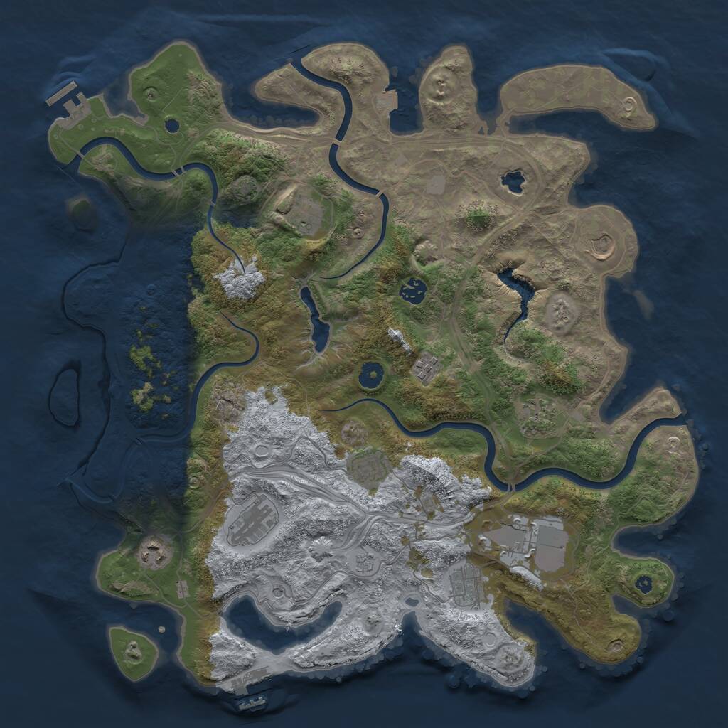 Rust Map: Procedural Map, Size: 4250, Seed: 585180651, 16 Monuments