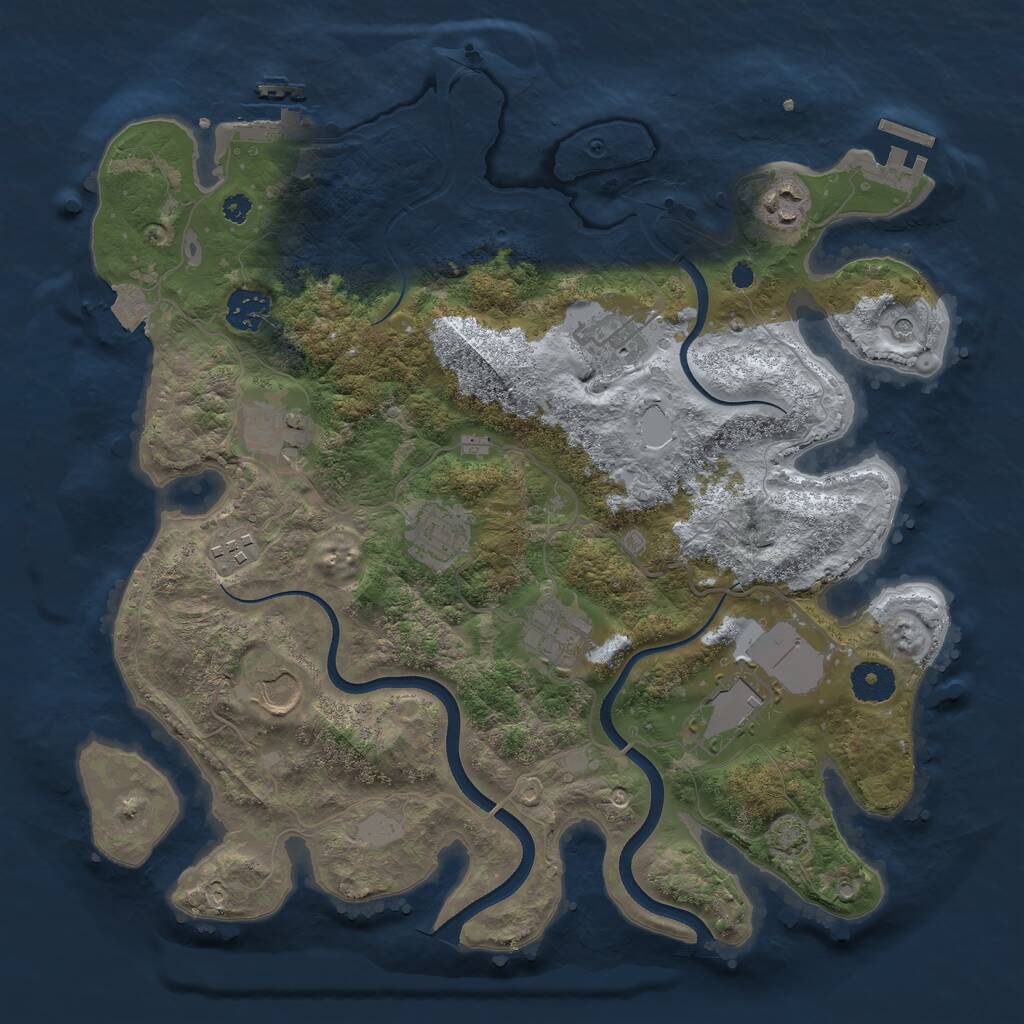 Rust Map: Procedural Map, Size: 3600, Seed: 103900448, 14 Monuments