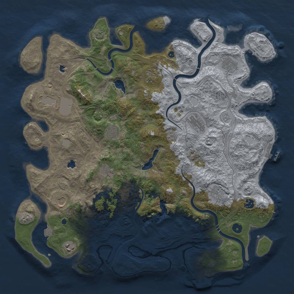 Rust Map: Procedural Map, Size: 4500, Seed: 236583, 17 Monuments