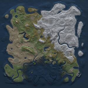 Thumbnail Rust Map: Procedural Map, Size: 5000, Seed: 914369207, 17 Monuments