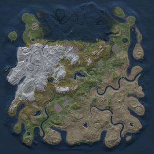 Thumbnail Rust Map: Procedural Map, Size: 4500, Seed: 156299232, 17 Monuments
